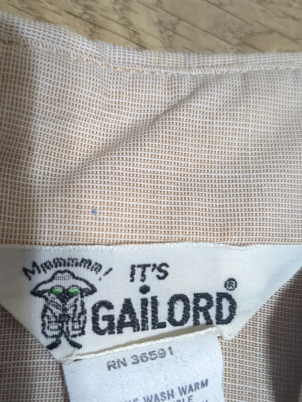Vintage 1980s It's Gailord Womans Vintage Light Brown Blouse Size 12 NWT - Picture 8 of 12